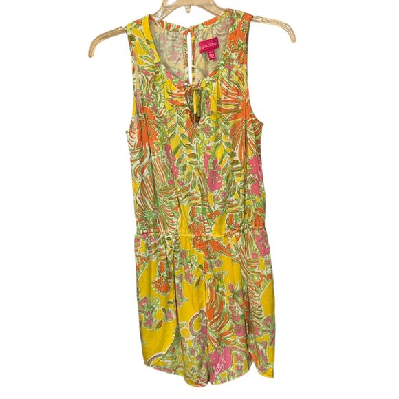 Lilly Pulitzer Target Happy Place Challis Floral Romper Medium Sleeveless Summer - Picture 1 of 9